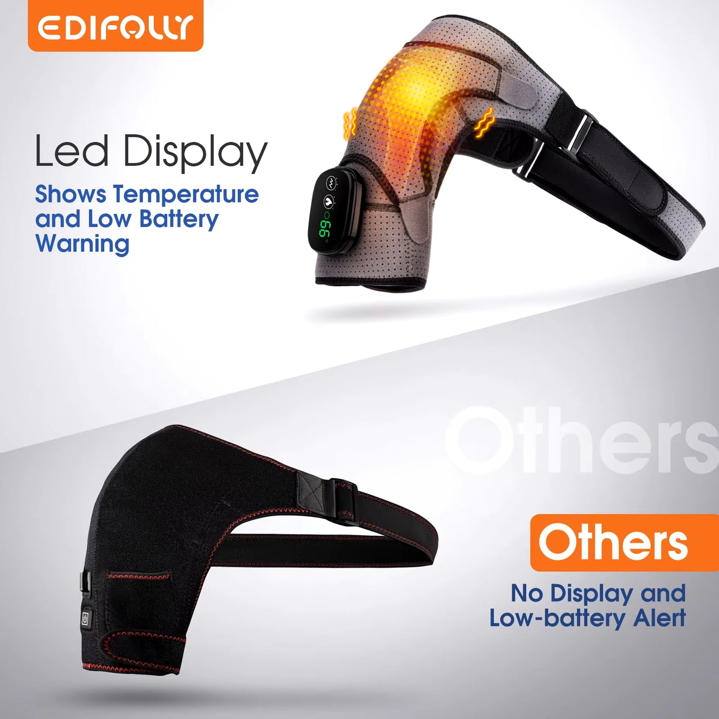 3 Heat Setting Rechargeable Electric Shoulder Massager & Knee Relief Support Belt