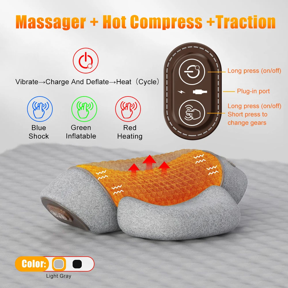 Electric Neck Massaging Pillow with Hot Compress Vibration