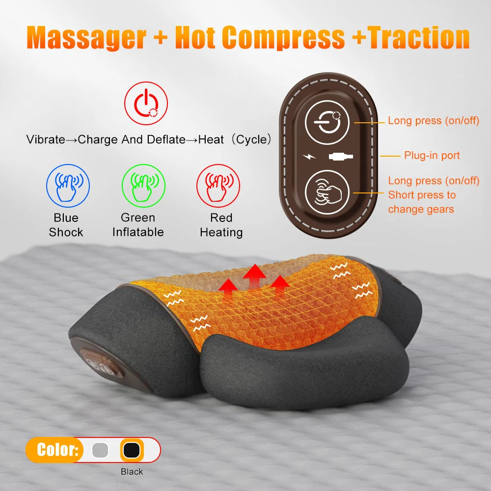 Electric Neck Massaging Pillow with Hot Compress Vibration
