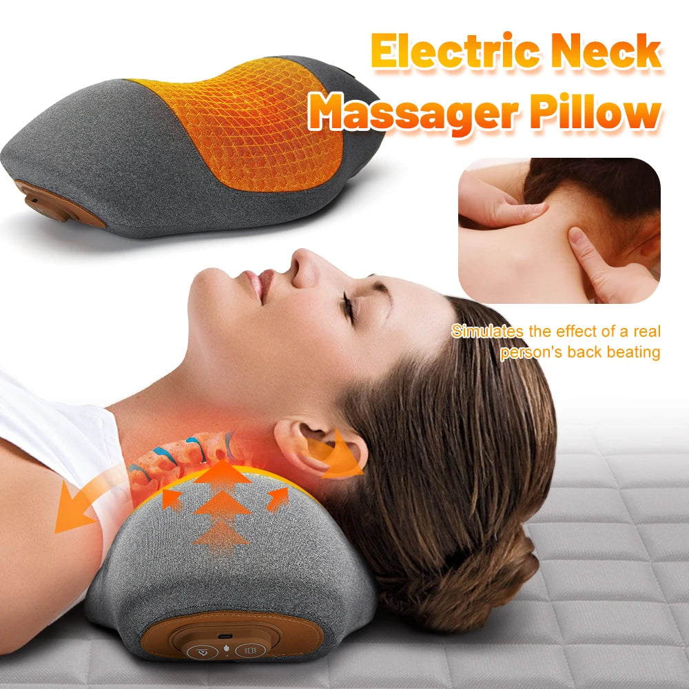 Electric Neck Massaging Pillow with Hot Compress Vibration