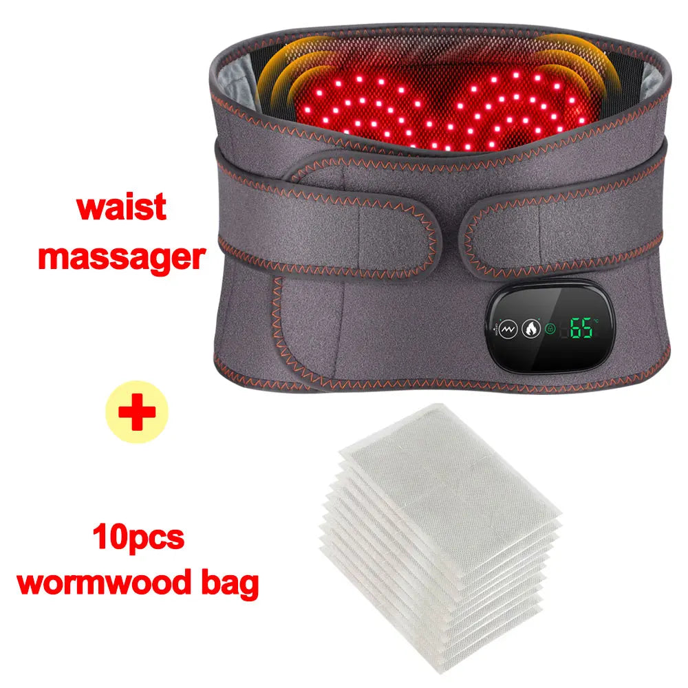 Electric Heating Waist Massager Support Belt with Vibration and Hot Compress - 3 Adjustable Gears for Ultimate Back Relaxation