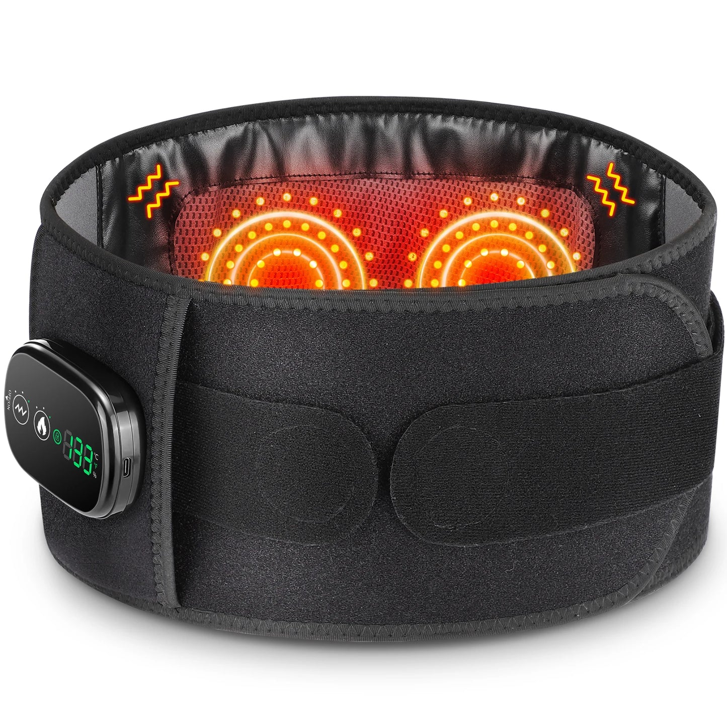 Electric Heating Waist Massager Support Belt with Vibration and Hot Compress - 3 Adjustable Gears for Ultimate Back Relaxation