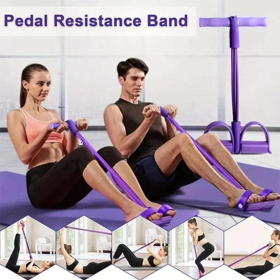 1PC6-Tube Elastic Yoga Pedal Pull Resistance Band 