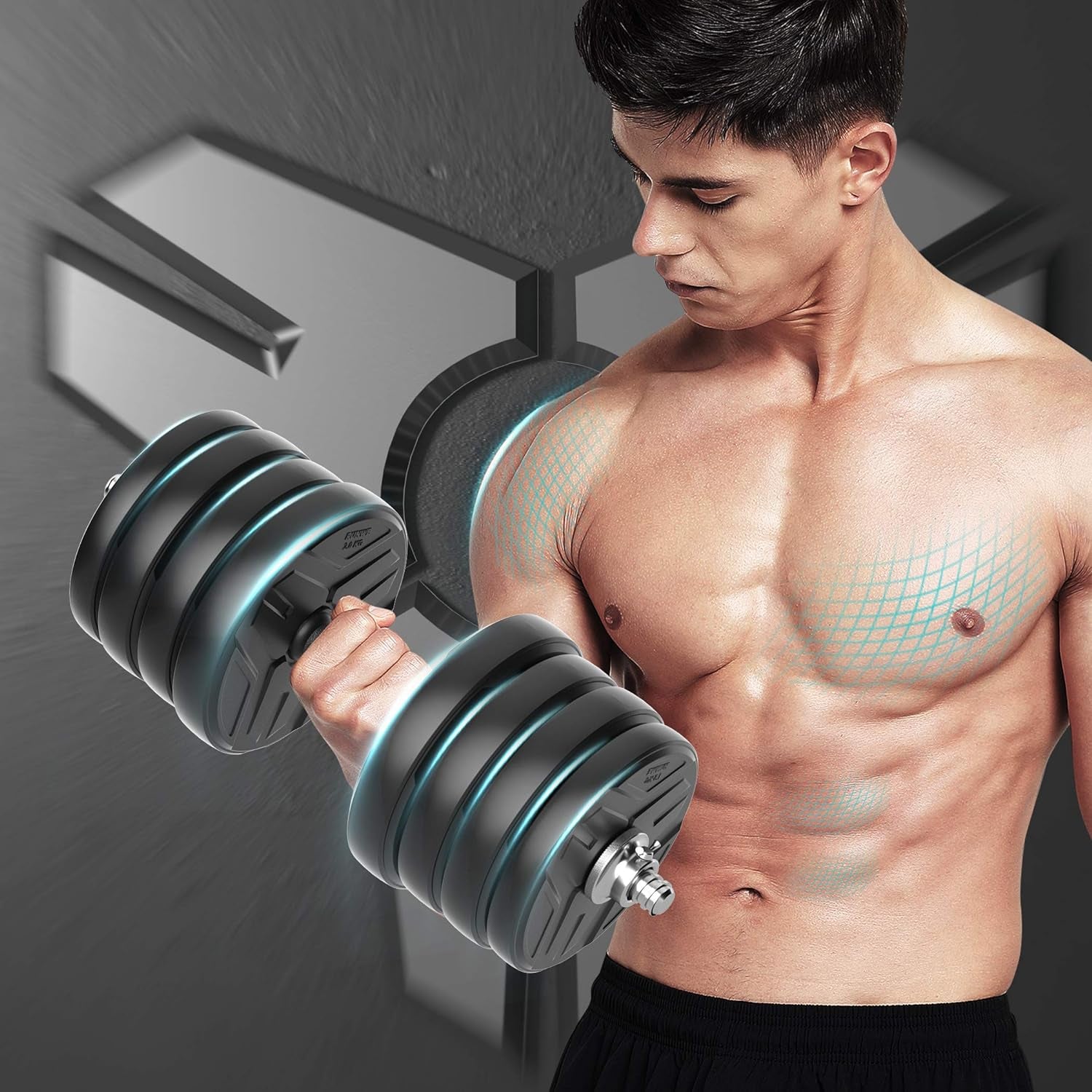 Adjustable Dumbbells Barbell Weight Set for Home Gym