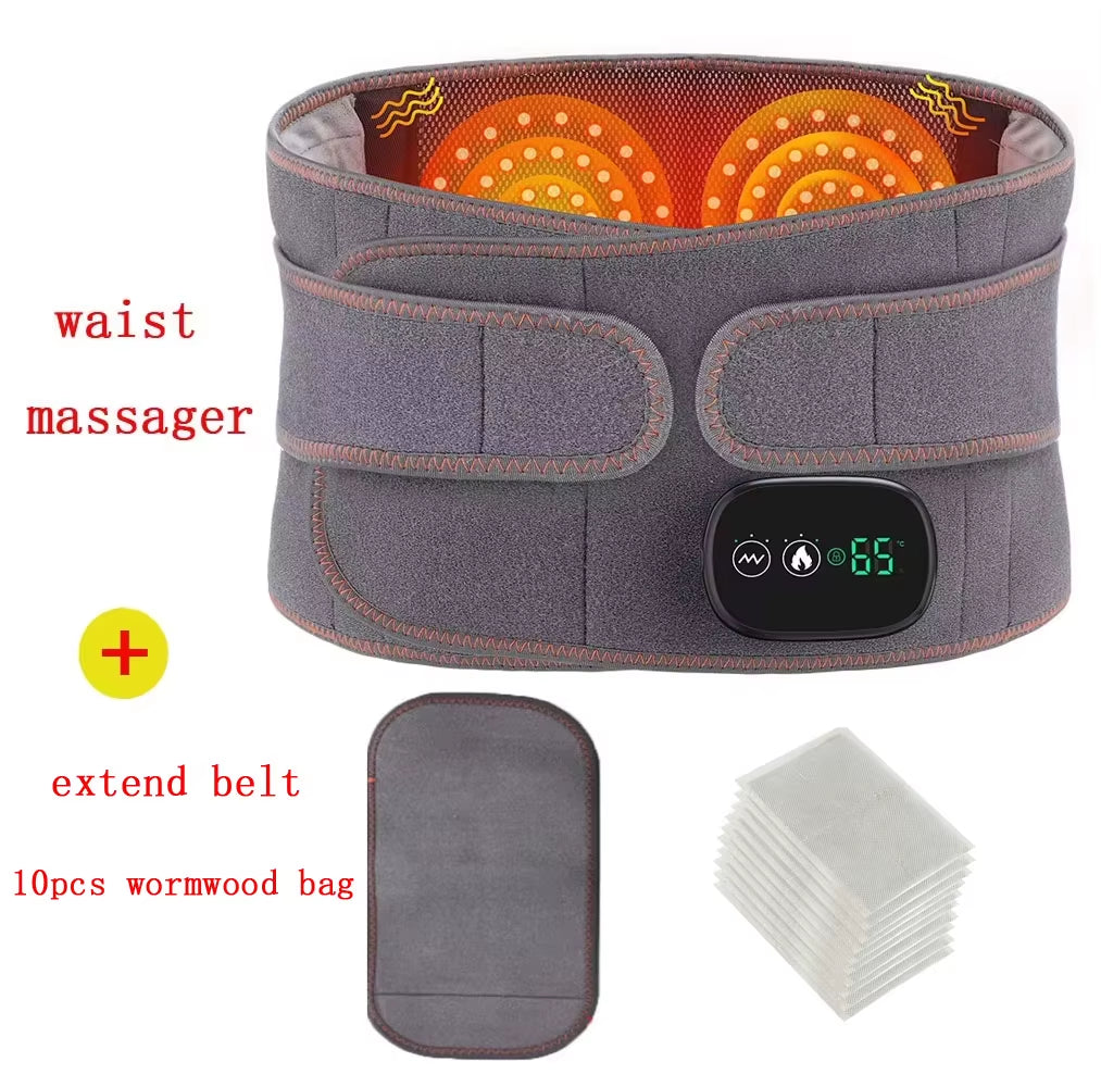  Electric Heating Waist Massager Support Belt with Vibration and Hot Compress - 3 Adjustable Gears for Ultimate Back Relaxation