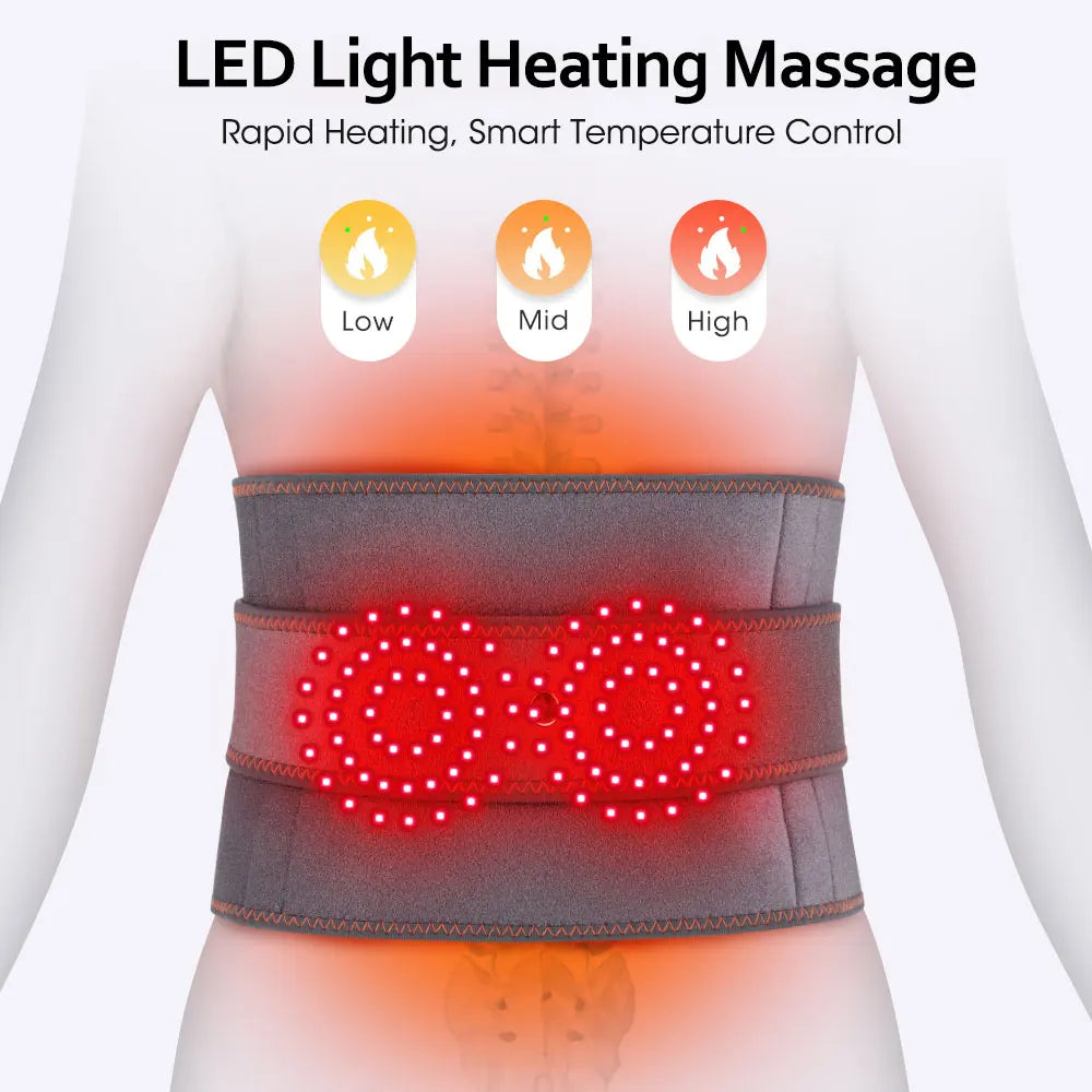  Electric Heating Waist Massager Support Belt with Vibration and Hot Compress - 3 Adjustable Gears for Ultimate Back Relaxation
