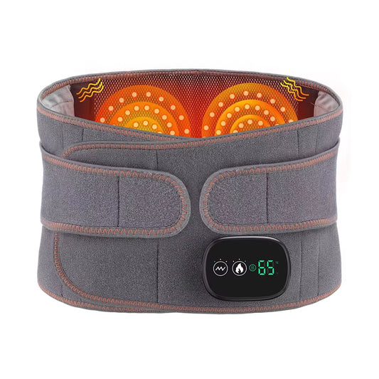  Electric Heating Waist Massager Support Belt with Vibration and Hot Compress - 3 Adjustable Gears for Ultimate Back Relaxation