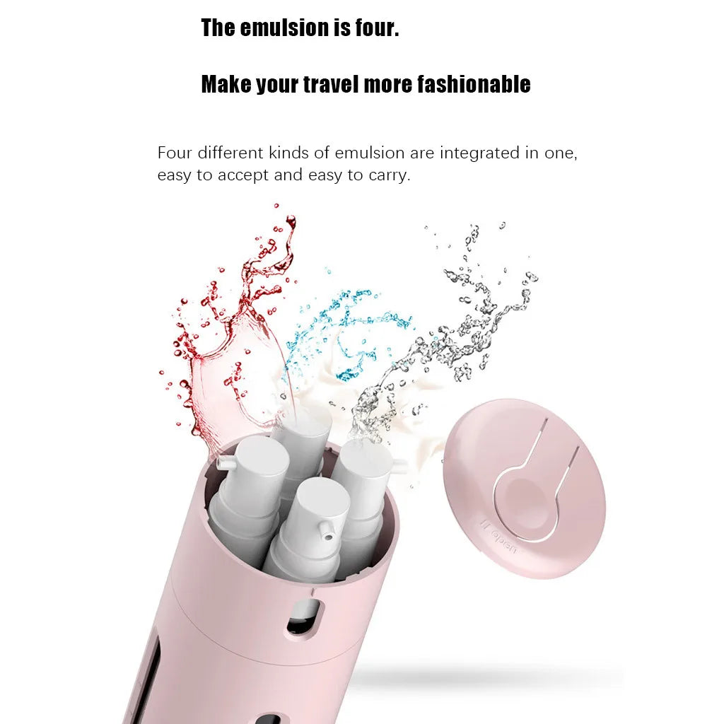Travel Dispenser 4 in 1 Split Bottle Shampoo/Lotion/Shower Gel/Soap 