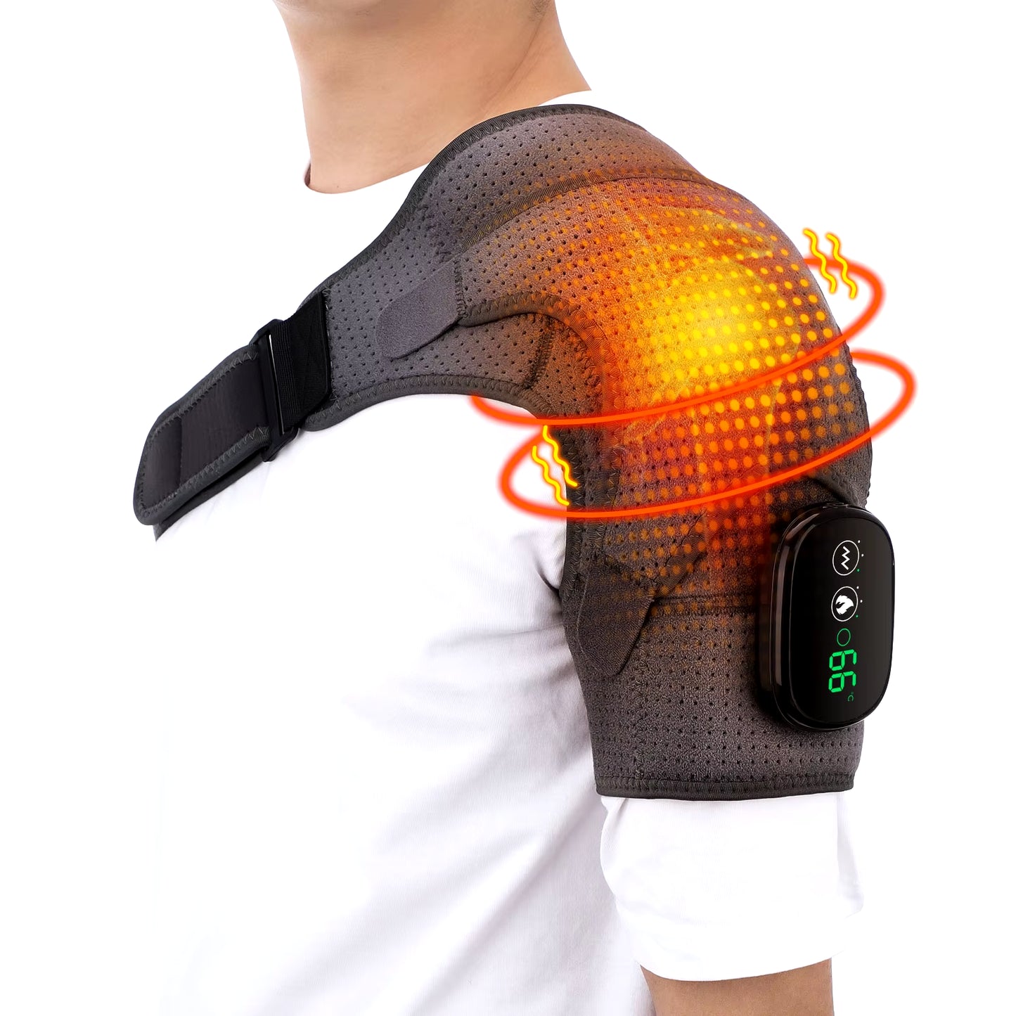 3 Heat Setting Rechargeable Electric Shoulder Massager & Knee Relief Support Belt