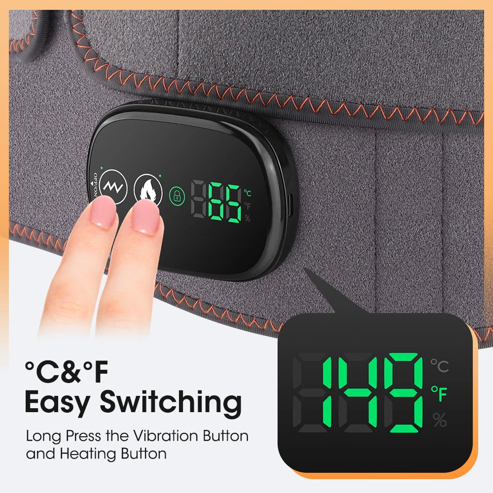  Electric Heating Waist Massager Support Belt with Vibration and Hot Compress - 3 Adjustable Gears for Ultimate Back Relaxation