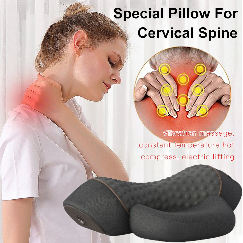 Electric Neck Massaging Pillow with Hot Compress Vibration