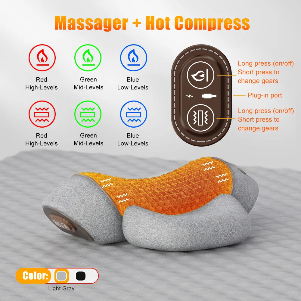Electric Neck Massaging Pillow with Hot Compress Vibration