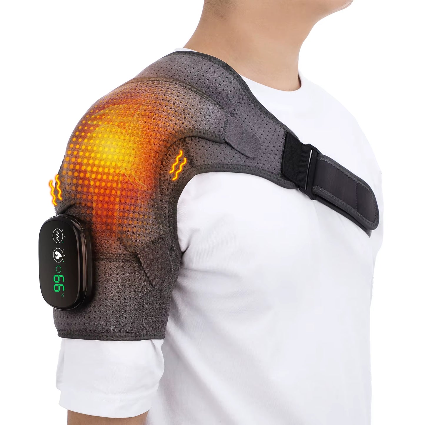 3 Heat Setting Rechargeable Electric Shoulder Massager & Knee Relief Support Belt