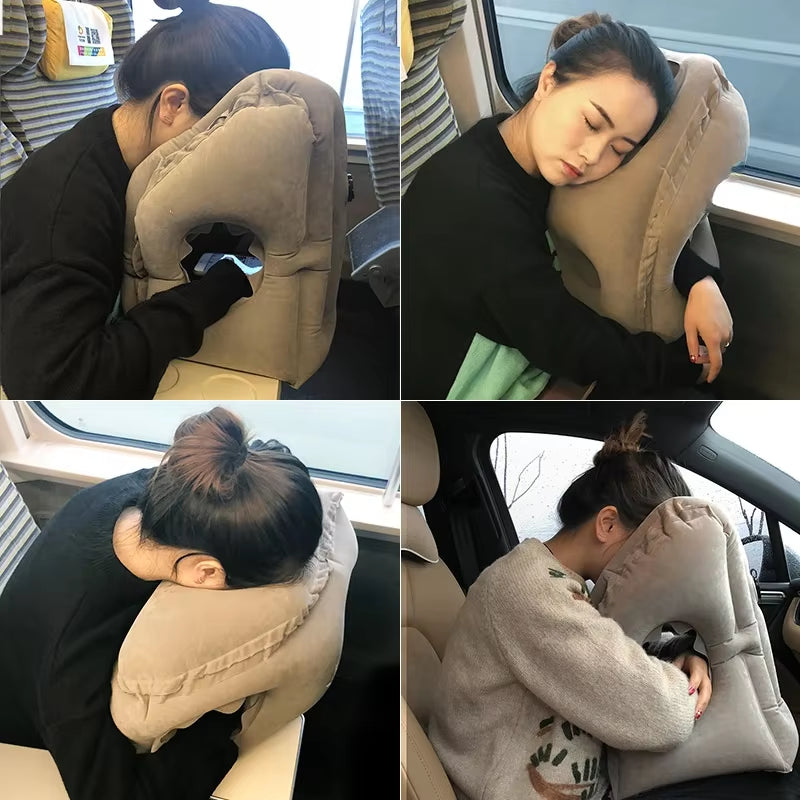  Inflatable Air Cushion Travel Pillow 