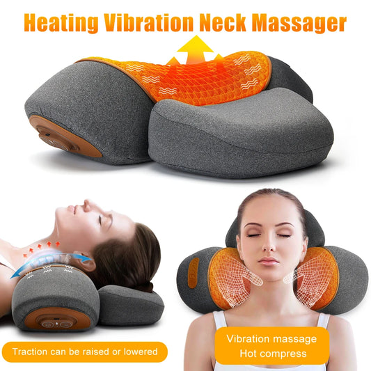 Electric Neck Massaging Pillow with Hot Compress Vibration